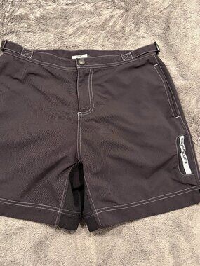 Adjustable waist black Cannondale cycling shorts, women's medium